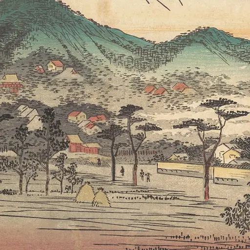 Utagawa Hiroshige, Cloches des Vêpres au Temple Mii, detail Utagawa Hiroshige